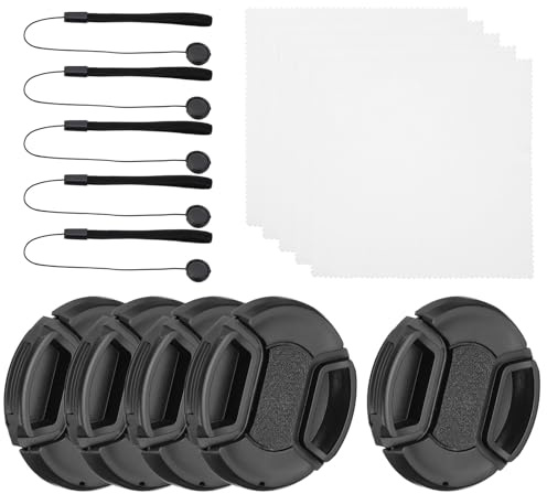 PATIKIL 52mm Lens Cap Set, 5Pack Center Pinch Snap Camera Lens Cover for Front Len Suitable for 52mm Thread Universal DSLR Lenses for Nikon, for Fujifilm, for Pentax, for Leica