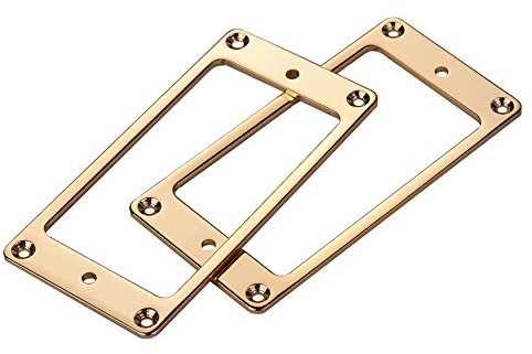 RuiJOTWAT Metall-Befestigungsring für Humbucker-Tonabnehmerrahmen für LP-E-Gitarre, flach, Dicke 2 mm (2 Stück) Gold
