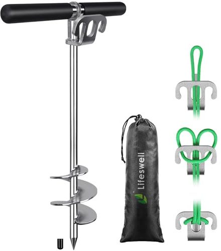 Lifeswell Anker Boot Sandanker für Boote - SUP Anker Edelstahl Bootsanker, Einschraub-Sandbankanker für Flaches Wasser, SUP, Schlauchboot, Jetski, Kajak