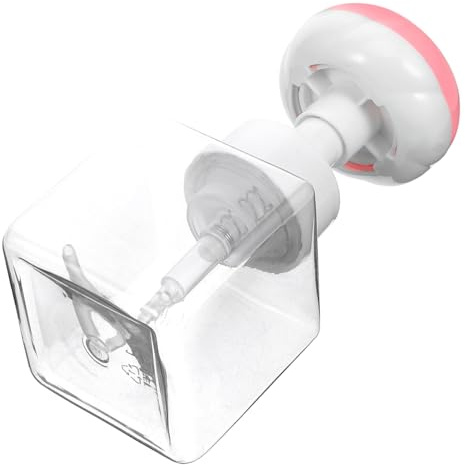 VICASKY Dispensador de jabón de espuma reutilizable para baño con sistema de bombeo, dispensador de jabón de manos espumoso, botella con rosa para baño