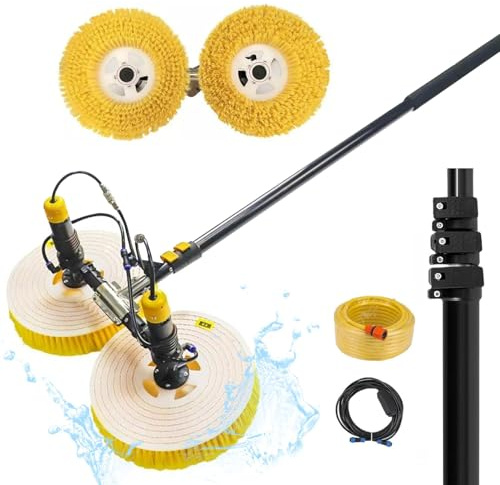 moupeaktain Solar-Reinigungsbürste Für Den Außenbereich, 7,5 M Teleskopstange, 65cm Doppelt Rotierendem Bürstenkopf, Solar Photovoltaic Cleaning Brush, Pv Anlage Reinigung