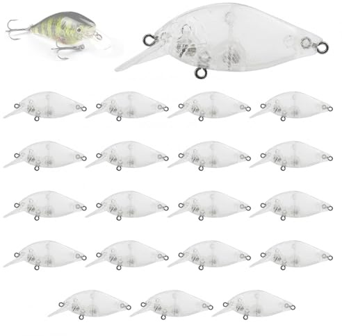 OriGlam Angelrohlinge, unlackiert, Topwater Swimbait Crankbait, Köderrohlinge, unlackierte Angelköder mit 3D-Augen, schwimmende Ausrüstung, Minnow Crankbaits DIY für Barsch, Lachs, Forelle