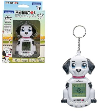 Lexibook, Consola My Best-E Perro con Pantalla LCD y Llavero, Blanco, JLMBDOG