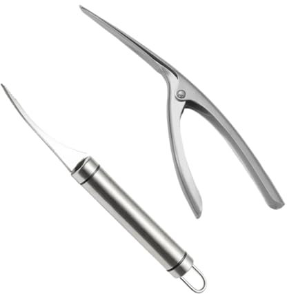 OUNONA Strumento per Sbucciare Gamberetti in Acciaio Inossidabile Pelapatate per Gamberetti Utensile da Cucina per Adatto Mare Come Aragoste e Granchi e Ristoranti