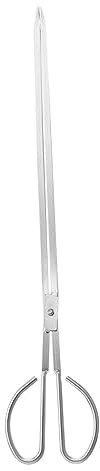 HIAKDOFT Edelstahl Grillzange Verlängert 48cm Holzkohle Clip Für Outdoor Grill Und Heimkamin Stabile Haushaltszange Für Picknick Und Müll