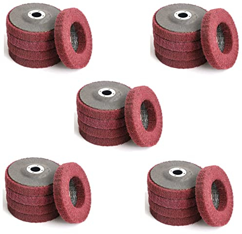 ISKDJBJG 25Pcs 4 Inch Nylon Fiber Flap Disc Polishing Grinding Wheel,Scouring Pad Buffing Wheel for Angle Grinder