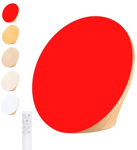 COMSYNC 670nm Red Night Light, Red Night Sleep Lamp for Bedroom, Light Therapy Lamp with 10000 Lux Sun Light, 5 Color Temperatures, 5 Brightness Levels, 4 Timer Settings, Smart Touch & Remote Control