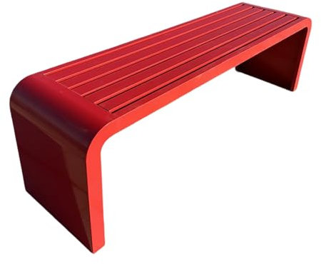 CTREVL Metall Gartenbank, Gartenbank Ohne Armlehne, Parkbank Wetterfest Keine Montage Erforderlich Metallmaterial Tragkraft 500 kg für Hof/Garten/Terrasse/Balkon/Café(Rot,120cm/47.2in)