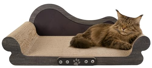 Kratzbrett Katze XXL, 68 cm Breite, Kratzmatte im Sofa-Design,Bestehend aus Hoher Dichte, die Kräftige Wellpapier Für Katzenbett und Sofa-Platzierung Geeignet Sind