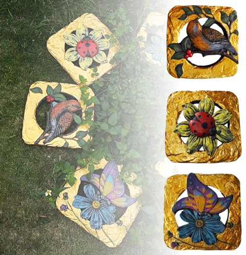 YTBHSHXZ, Gartenfliesen mit Vogel-, Käfer- und Schmetterlingsmotiven, Landschaftsgestaltung, für Einfahrten, hohl, dimensional (1 Pack)