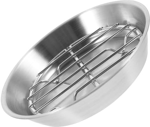 VICASKY Thickened Stainless Steel Baking Tray Cooling Rack Round Design for Oven Baking and Serving