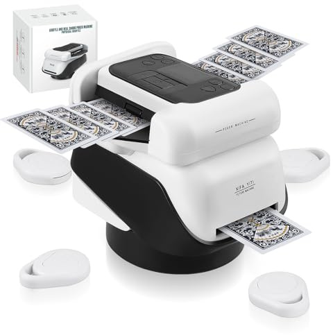 Mezclador y distribuidor automático, mezclador de cartas eléctrico con repartidor para cartas, UNO, póquer, 8 en 1, máquina de mezclado de 360°, silencioso y recargable