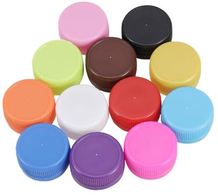 100pcs Plastic Milk Bottle Tops, Reusable Silicone Bottle Caps for Glass Bottles, Colourful Lids for Crafts & Storage