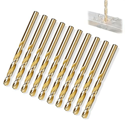 Metallbohrer 3mm, Professioneller HSS-Spiralbohrer mit Kobaltbeschichtung, 10 Stück Hochwertige Bohrer für Edelstahl und Metallwerkstoffe, Optimierte Schneidgeometrie für Saubere Bohrungen in Hartmeta