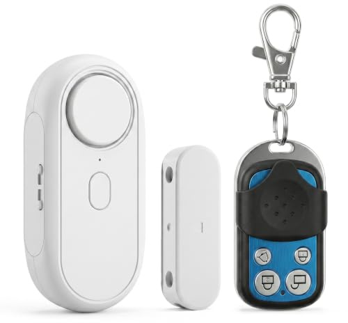 Chatthen Türalarm Fensteralarm 2 in 1 mit Magnetkontakt und Vibrationssensor, Glasbruchmelder mit Fernbedienung, 120 dB Lautstärke einstellbar, 5 Stufen Empfindlichkeit für Türen Fenster Zuhause