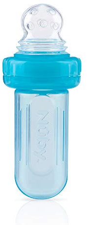 Nuby EZ Squeeze Weaning Self Feeder Baby Spoon, Blue