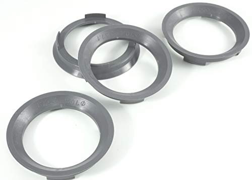 4x Zentrierringe 70,4 x 57,1/70.4 auf 57.1 Dunkelgrau kompatibel mit Rondell ROD