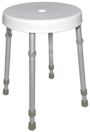 Pflegehome24® Duschhocker rund 10-fach höhenverstellbar - Badehocker, Hocker, Duschstuhl, Duschsitz, Duschschemel