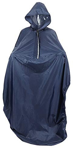 Focket Regenschutz für Rollstühle mit Kapuze, Nylon Wasserdichter weicher, wiederverwendbarer Regenschutz für Rollstühle Blauer Regenumhang-Poncho-Regenmantel mit rückseitigem Schlitz für Rollstühle