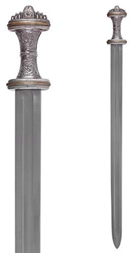 Battle-Merchant Angelsächsisches Fetter Lane Schwert mit Scheide | London, ca. 8. Jh. | Wikinger-Schwert echt Metall | Mittelalter Deko Breitschwert | Ritterschwert aus Stahl