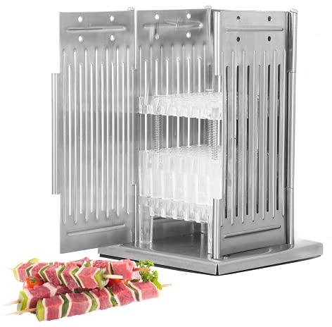 MXBAOHENG Kebab Makerbox 49 Löcher Edelstahl Spieße Kebab Box String Fleischmaschine BBQ box zum Zubereiten von Fleisch/Gemse/Spieen/Kabobs/Fleischwürfel