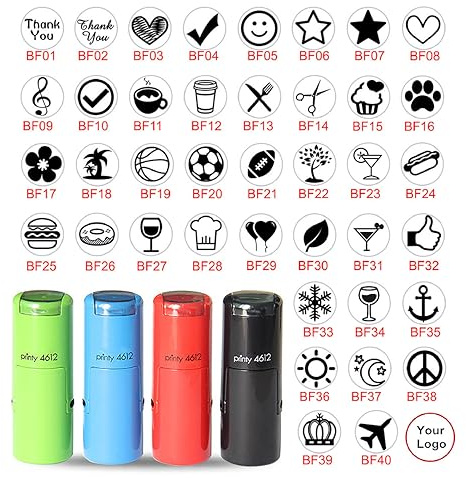 iStampStore Timbro Autoinchiostrante Personalizzato per Carta Fedeltà - Piccolo Logo di Gomma, Mini Timbro per Carta del Caffè