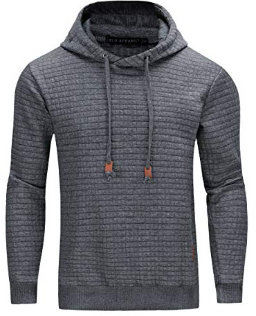 Blu Apparel Mens Textured Overhead Hoodie Pullover Hoodies for Men Men's Hoody