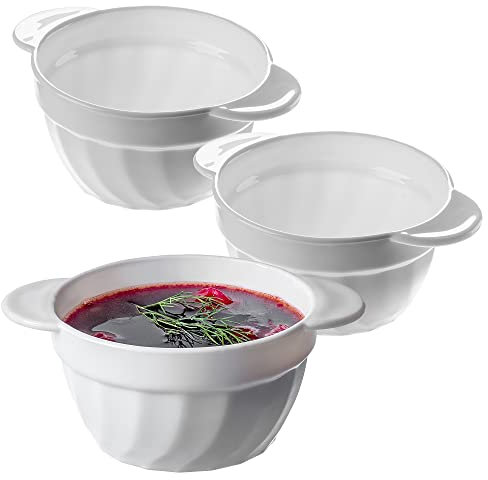 KADAX Tazas soperas, 650 ml, cuencos de cristal reforzado, 18,5 x 14 x 8 cm, cuencos para sopa con asas dobles, sopera para sopas, cremas, caldos (650 ml/3 unidades)