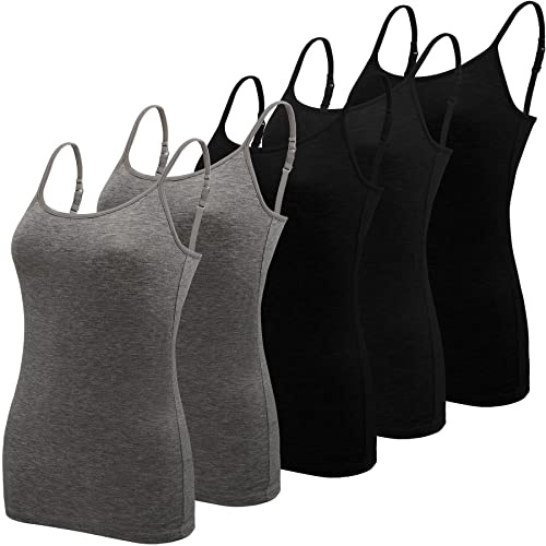 BQTQ 5 st damlinnen, camisole, tanktopp,undertröja spaghettiband, baslinnen, L