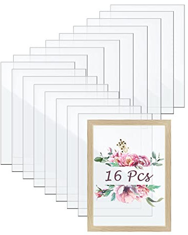 16 Stück Transparente Acryl Blätter (18x13cm) Klare Acrylplatte, Acrylglas Platte Transparentes Plexiglas, Klare Acrylplatte für Fotorahmen-Ersatz, DIY-Display-Projekte, Handwerk