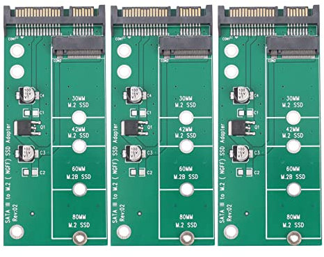 MACIMO 3 x Ngff (M2) Ssd auf 2,5 SATA Adapter M.2 Ngff Ssd auf Sata3 Konverterkarte für 30/42/60/80 mm M.2 SD-Festplatte
