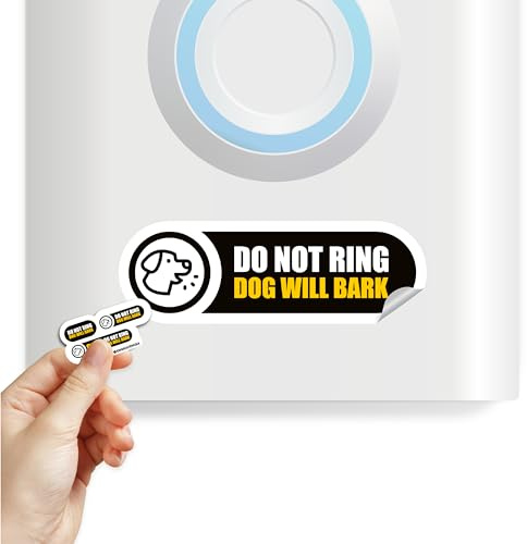 Tiny Do Not Ring Dog Will Bark Sticker | 3 Sizes Dog Will Bark Stickers | Do Not Ring Sticker for Doorbell | Tiny Size Perfect for Video Doorbell | Matte Black Waterproof Vinyl Sign