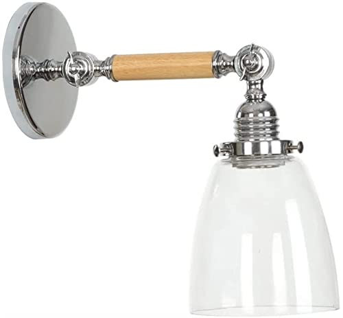 Wall Lamp Vintage Loft Adjustable Industrial Bar Sconce Wall Lights Glass Shade Wall Mount Sconce Fixture Fittings for Bathroom Kitchen Island Bedroom Cafe Corridor Restaurant
