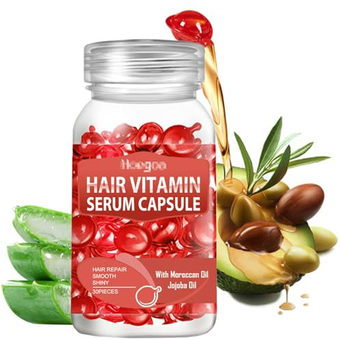 Hair Treatment Siero Capsule, arricchito con olio di argan e avocado marocchino, ricco di vitamine A, C, E e Pro B5, nessun risciacquo necessario, per tutti i tipi di capelli
