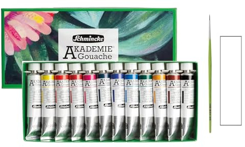 Schmincke AKADEMIE® Gouache 12 x 20 ml tuber + 1 borste OCH 1 kort