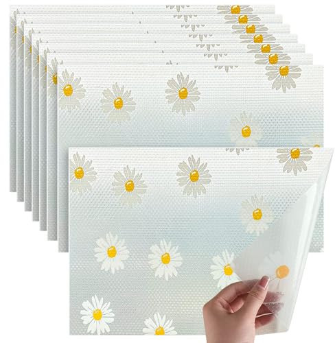 8 Pezzi Tappetini Frigorifero Antibatterici, Tappetino Frigorifero Antimuffa, Tappetini Antiscivolo Non-adesivo Eva Plastica, Tappetino per Cassetti, per Proteggere Armadietti Tavoloe