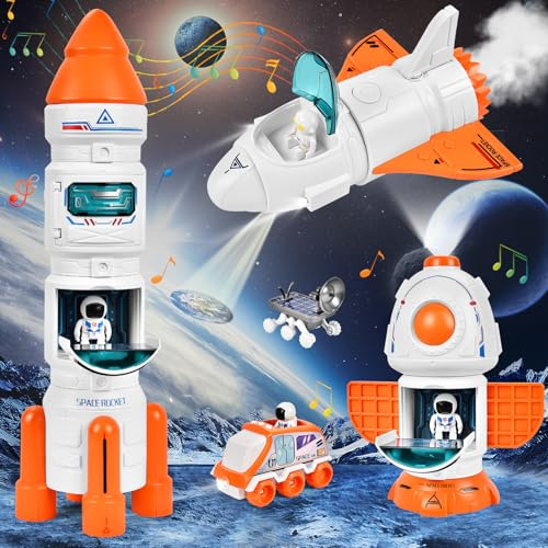 Aragallant Space Shuttle Giocattolo, Razzi e Navi Spaziali con Suoni e Luci, Playset Space Shuttle Giocattolo Regalo per Ragazzi e Ragazze