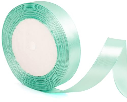 20mm Breites Teal-blaues Band für Geschenkverpackung 22m, türkisfarbenes Band Stoff Satinband für Geschenk Verpackung Weihnachtskuchen Haar Bogen Bouquet Florist Crafting Hochzeit Auto Dekoration