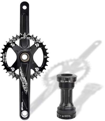 HZXQCVB Integriert Hohl 104BCD Mountainbike Kurbelgarnitur Aluminium-Legierung 170mm/175mm Kurbelarm Mit 32T/34T/36T/38T/40T/42T Kettenblatt Für 10/11/12 Gänge(40T,175mm)