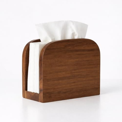 ARN CRAFT Acacia Wood Napkin Holder for Table, Wooden Napkin Holders for Kitchen, Standing Napkin Dispenser for Kitchen Dining Room Party Use, Kitchen Table Decor (Acacia 5.5D x 2.5W x 4H)