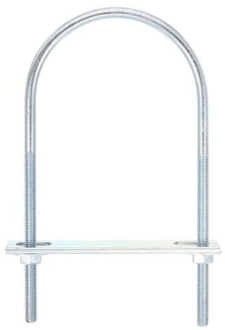 QUARKZMAN Runde U-Bolzen Bügelschraube, 6 Satz 76mm ID x 150mm Länge U Winkel M6 verzinkter Kohlenstoffstahl U-Klammerbolzen mit Muttern und Platten, für Autos Reparatur Bootstrailer