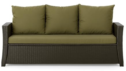 Setgarden® Cojín para banco de exterior para banco de jardín de polirratán - Funda de cojín para columpio de Hollywood de ratán (Verde, 160x60x50 cm)