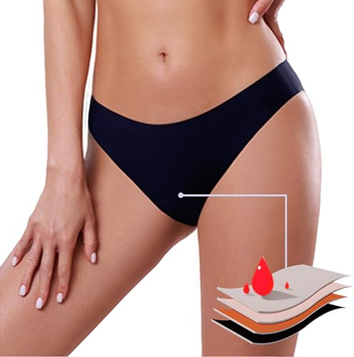Period Pants for Women Swimming, 4Ply Leakproof Traceless Bikini Menstrual Swimwear Bottoms for Girls Teens, Super Absorbent Quick Dry Swim Shorts for Beach Pool