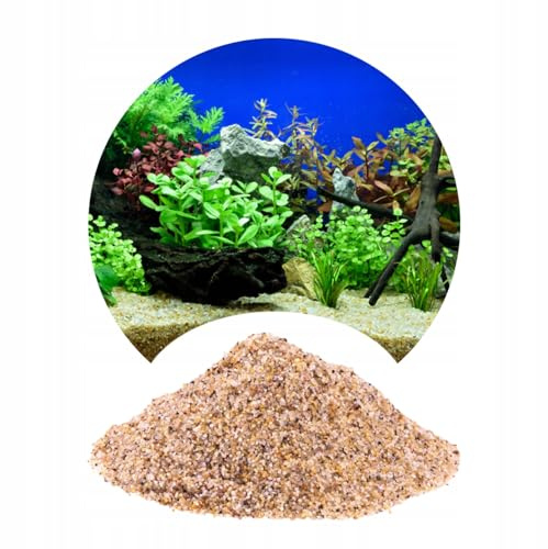 TD STONES Goldener Aquariensand Bernstein 0,8-1,2mm - Natürlicher Aquarium Kies, Kantengerundeter Bodengrund für Süßwasser, Deko Sand für Pflanzen, Fische & Nano Aquascaping, 8kg