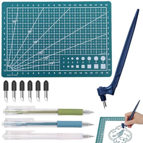 11 Stück 30 * 22cmEinseitig Schneidematten Set,Cutting Mat Papierschneider,Prozessschneiden Skalpell Basteln, Bastelmesser Skalpell Ist Scharf, Gyro Cutter Handwerkzeugsatz für Handwerksmodellen