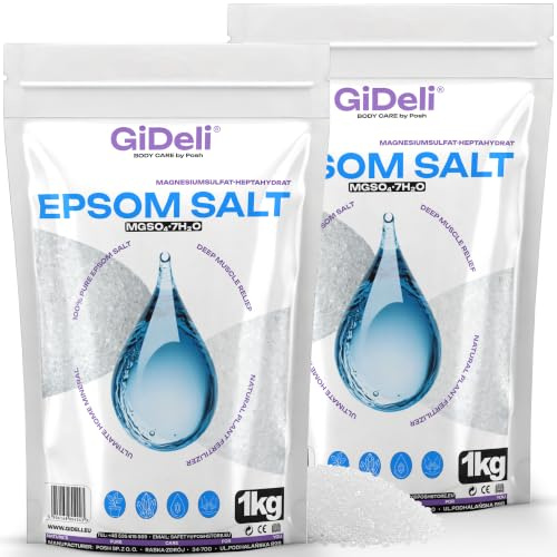 GiDeli Epsom Sel de bain Sel d’Epsom Sel d'Epsom sulfate de magnésium sel amer sulfate de magnésium heptahydraté pur, qualité pharmaceutique. (2kg)
