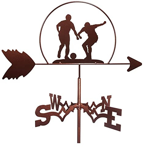 Weathervanes House Decor Playing Football Vane Roof Weather Vane Garden Mount Yard Decoration Direction Indicator Stainless Steel Weathercock for Outdoor Farm 35 * 50Cm