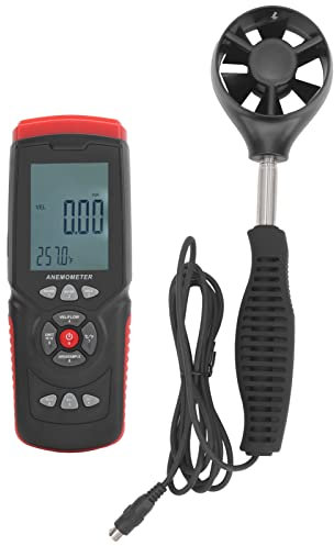 Digital Anemometer, Wind Speed Metre, Industrial Temperature Humidity Meter Tester, Multiple Wind Speed Units, for CPU Computer Fans, Air Conditioners