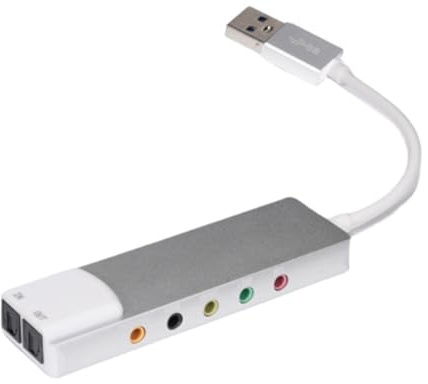 USB External Sound Card With SPDIF Digital Sound For 5.1 & 7.1 Surround Sound Systems Aluminum Body