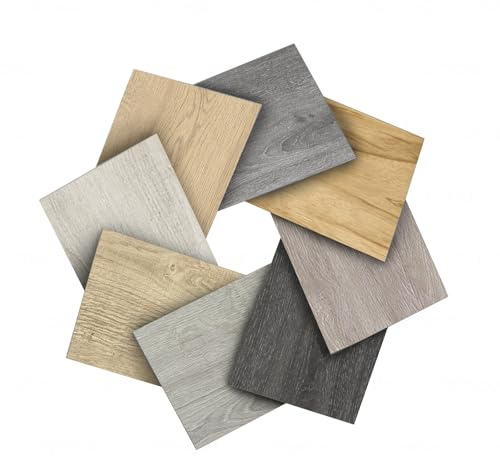 MULGREAT Peel and Stick Floor Tile, Waterproof Self Adhesive Vinyl Flooring 8-Pack Samples, Wood Grain Hard Core Easy DIY 6x4 inch Mini Pieces (Sample)